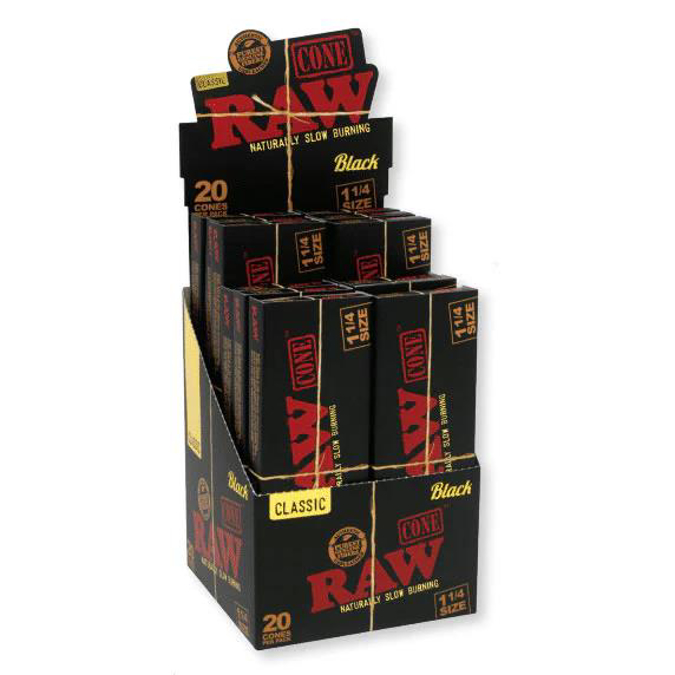 Picture of Raw Cone Black 1.25 20pk 