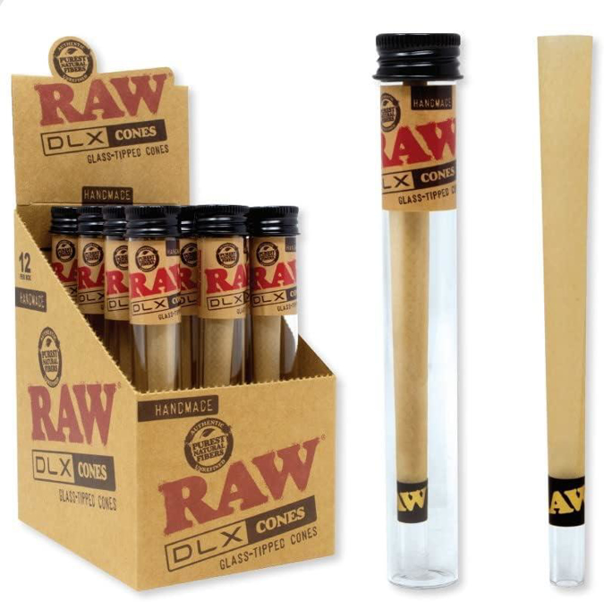 Picture of Raw DLX Cones Glass Tip Handmade 12CT