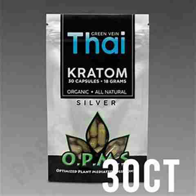 Picture of O.p.m.s silver capsules 30ct 18g - Green vein thai