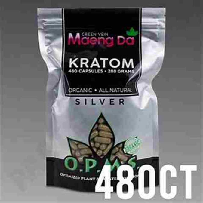 Picture of O.p.m.s silver capsules 480ct 288g - Green vein maeng da