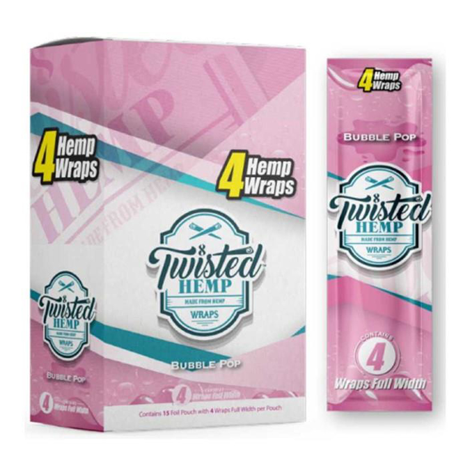Picture of Twisted Hemp Wraps Bubble Pop 4pk 15CT