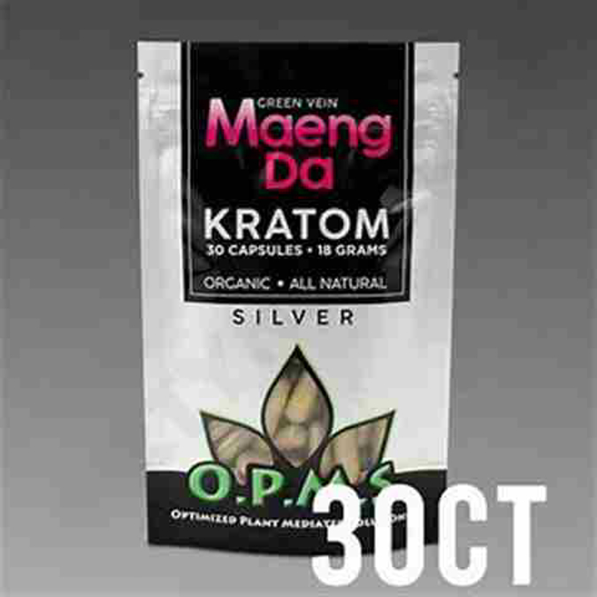 Picture of O.p.m.s silver capsules 30ct 18g - Green vein maeng da
