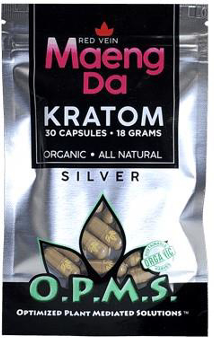 Picture of O.p.m.s silver capsules 30ct 18g - Red vein maeng da