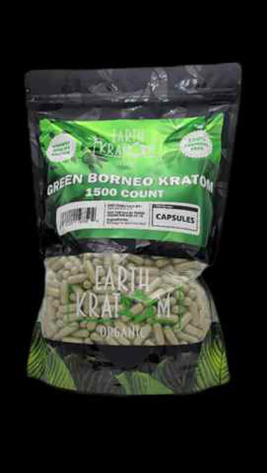 Picture of Earth kratom Caps 1500ct - Green Borneo