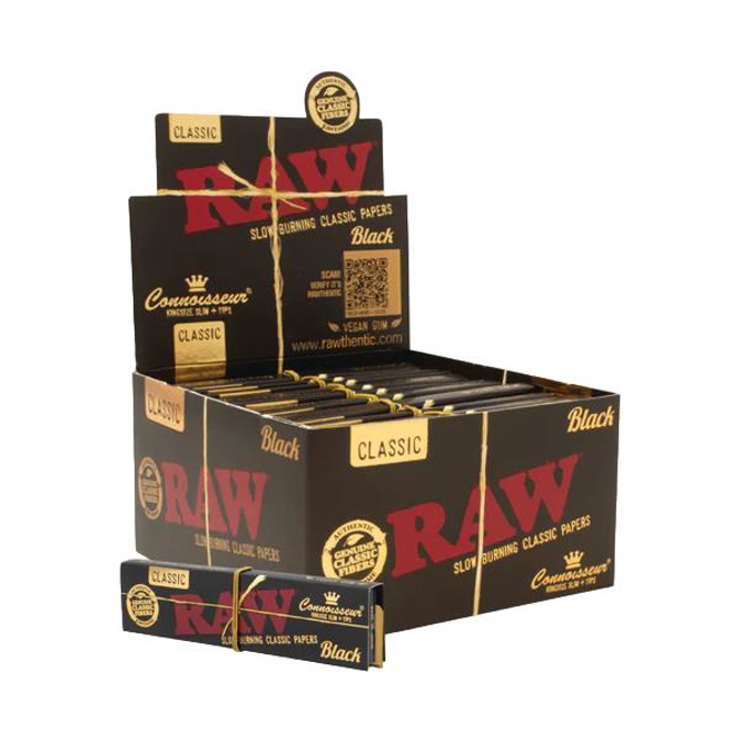Picture of Raw Black Connoisseur Tips KS Slim 24CT