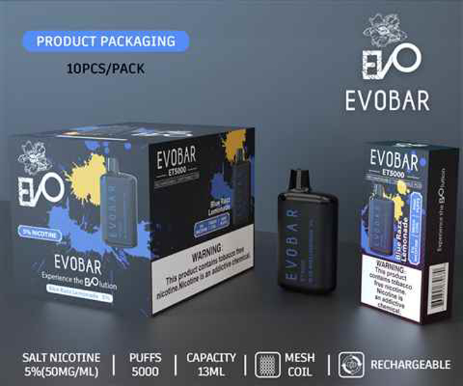 Picture of Evo Black 5 Nic Blue Razz Lemonade 5000 Puffs
