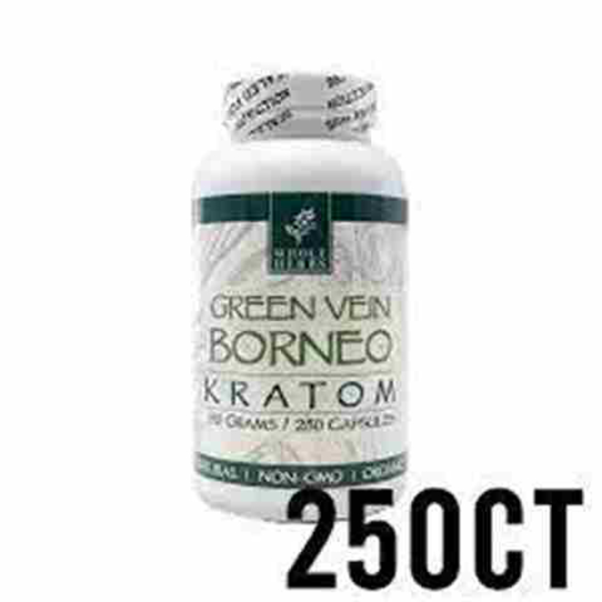 Picture of WHOLEHERBS KRATOM CAPSULES 150G 250CT - GREEN VEIN BORNEO