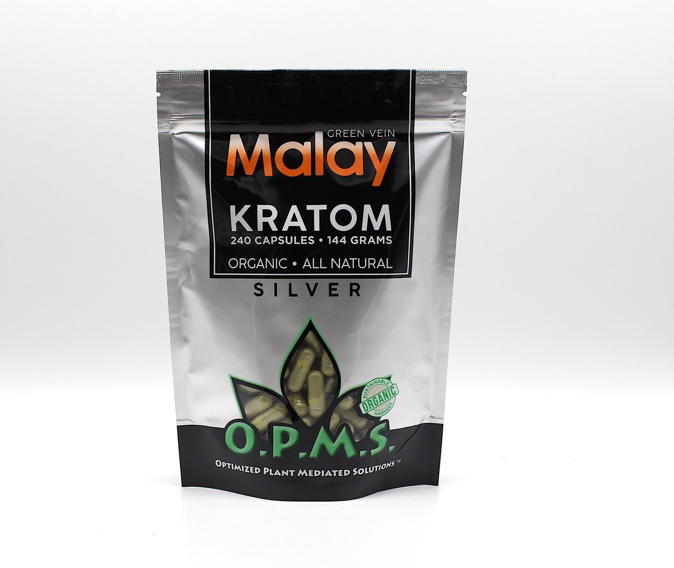 Picture of O.P.M.S silver capsules 240ct 144g - Green vein malay