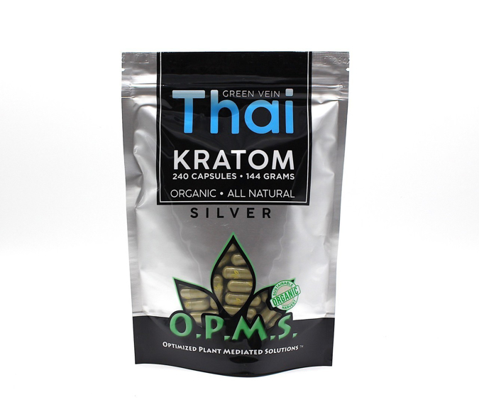 Picture of O.P.M.S silver capsules 240ct 144g - Green vein thai