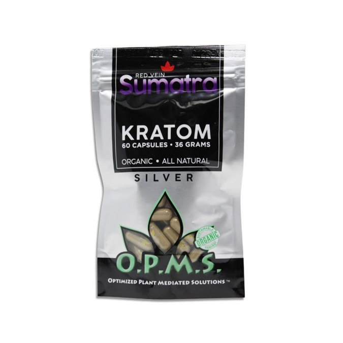 Picture of O.P.M.S silver capsules 60ct 36g - Red vein sumatra