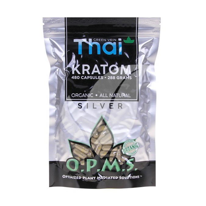 Picture of O.P.M.S silver capsules 480ct 288g - Green vein thai