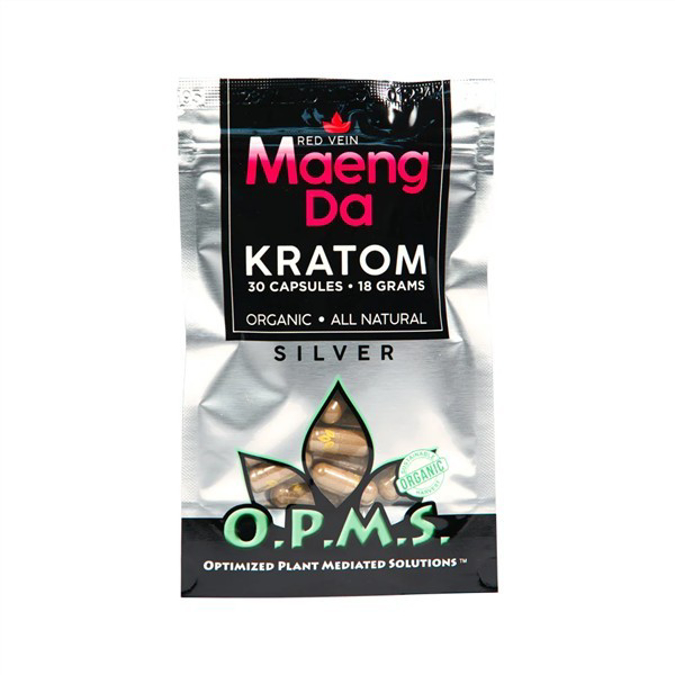 Picture of O.P.M.S silver capsules 30ct 18g - Red vein maeng da