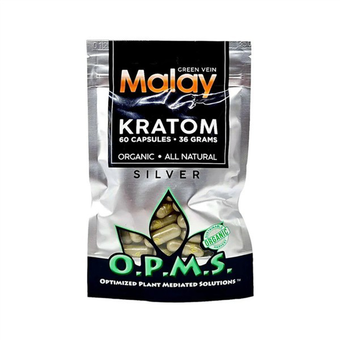 Picture of O.P.M.S silver capsules 30ct 18g - Green vein malay