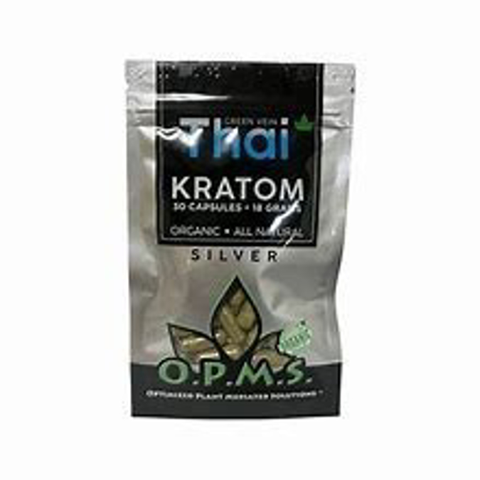 Picture of O.P.M.S silver capsules 30ct 18g - Green vein thai