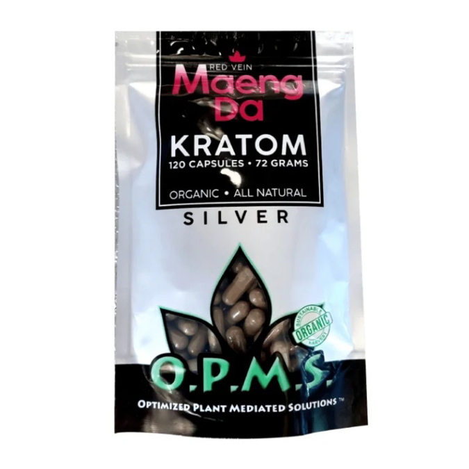 Picture of O.p.m.s silver capsules 120ct 72g - Red vein maeng da