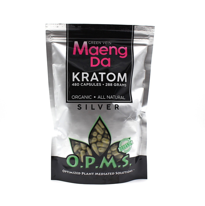 Picture of O.P.M.S silver capsules 480ct 288g - Green vein maeng da
