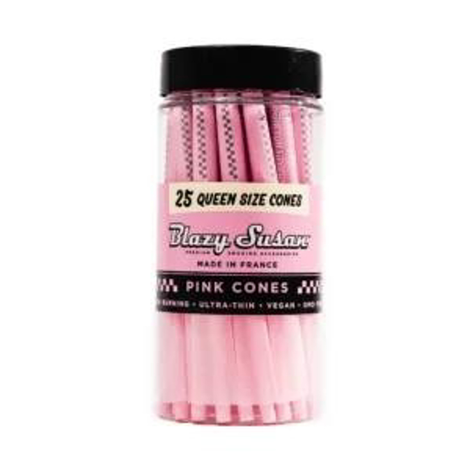 Picture of Blazy Susan Cones And Paper Pink Queen Size Cones 25ct Jar