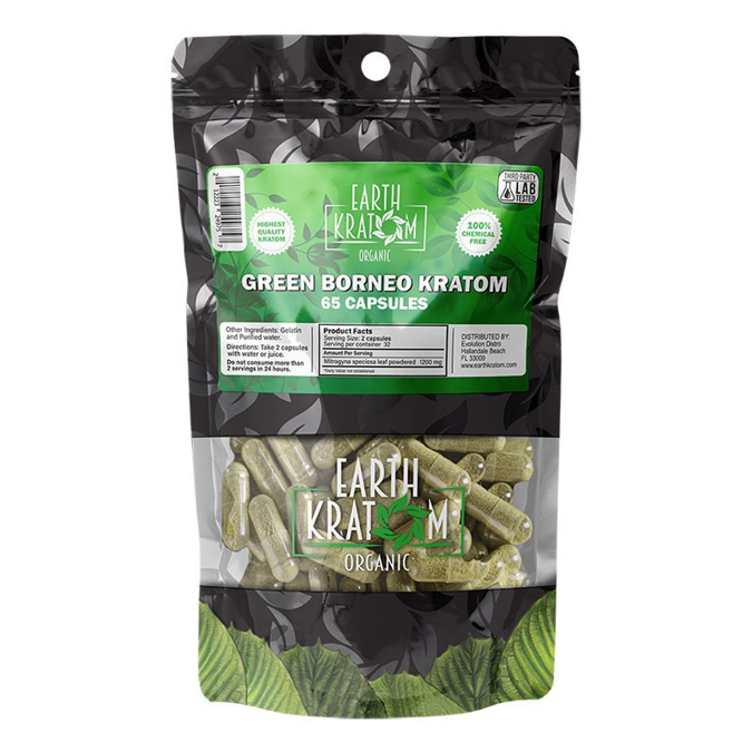 Picture of EARTH KRATOM CAPS 65CT - GREEN BORNEO