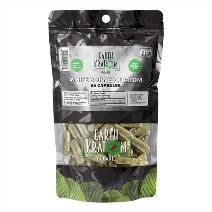 Picture of EARTH KRATOM CAPS 65CT - WHITE BORNEO