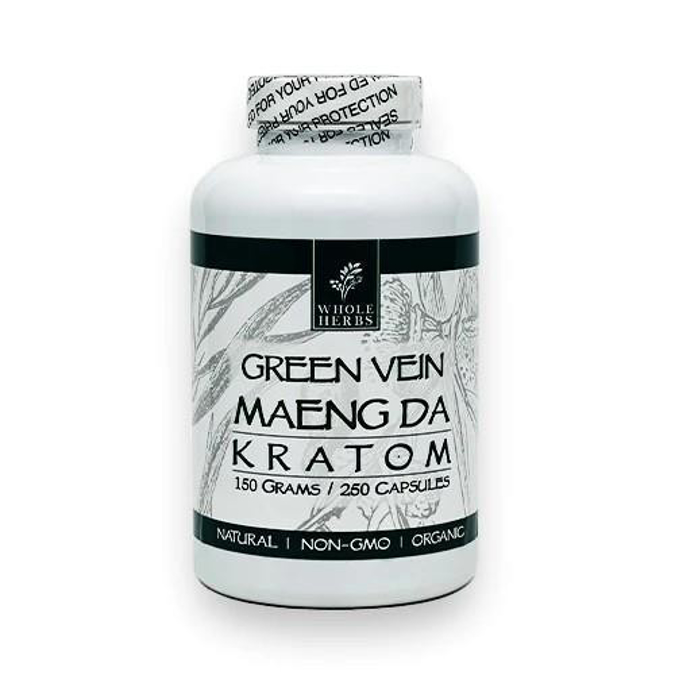 Picture of WHOLEHERBS KRATOM CAPSULES 150G 250CT - GREEN VEIN MAENG DA