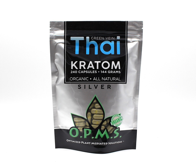 Picture of O.p.m.s silver capsules 240ct 144g - Green vein thai