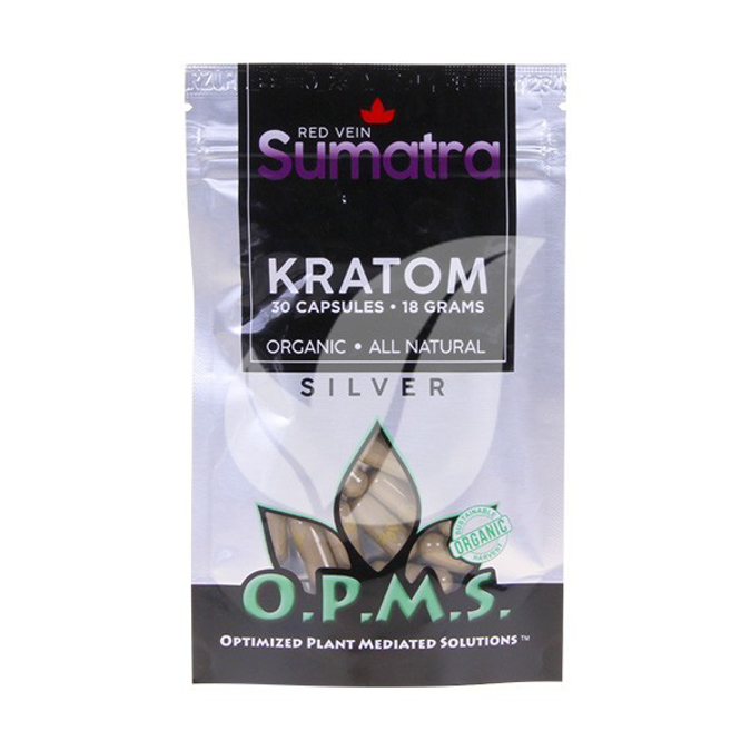 Picture of O.p.m.s silver capsules 30ct 18g - Red vein sumatra