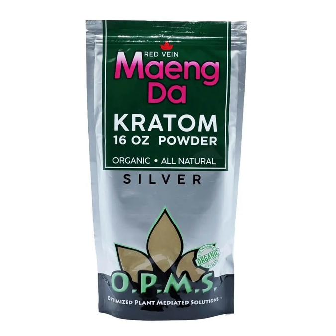 Picture of O.p.m.s silver powder 16oz - Red vein maeng da